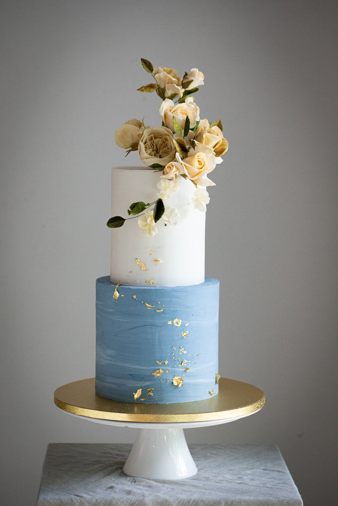 Blue Marble Wedding Cake