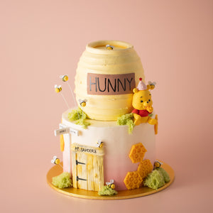 
                  
                    Load image into Gallery viewer, Two Tier Winnie the Pooh Inspired Cake
                  
                