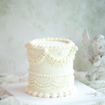 White Vintge Buttercream Birthday Cake Singapore