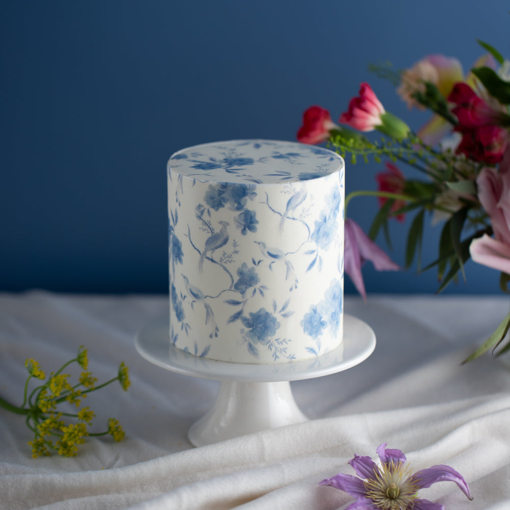 
                  
                    Load image into Gallery viewer, Royal Copenhagen Cake with Edible Sugar Orchids
                  
                