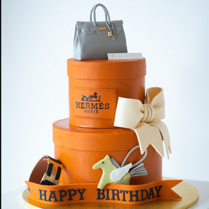 
                  
                    Load image into Gallery viewer, Hermes Themed Tiered Cake
                  
                