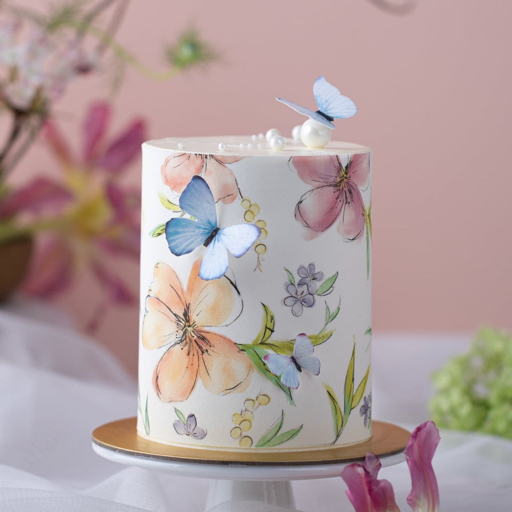 Watercolor Handpainted Cake